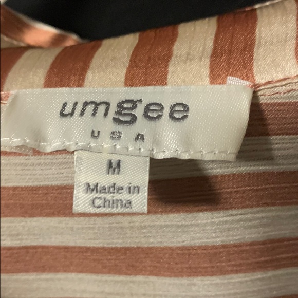 NWOT. Umgee Rust  and Cream color Striped dress.      Dc - Picture 2 of 3